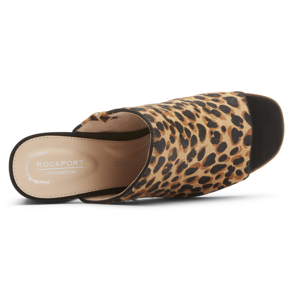 Rockport Womens Slides Leopard - Total Motion Amara - UK 605-DXOUBJ